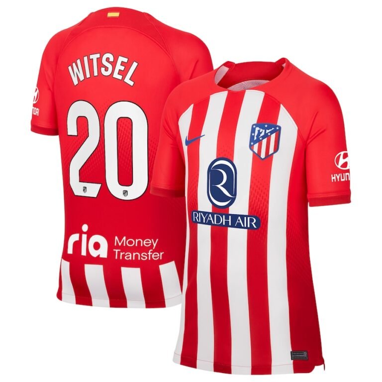 Atletico Madrid Axel Witsel 20 Home Trikot 2023-2024 (Mit Riyadh Sponsors)