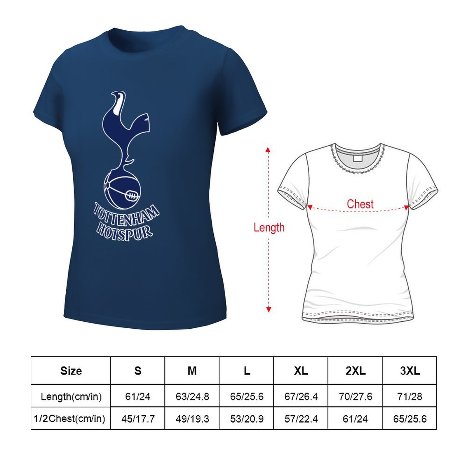 Tottenham Hotspur Damen Kurzarm Rundhals T-Shirt Casual Sommer Tops Tottenham Hotspur Damen Kurzarm Rundhals T-Shirt Casual Sommer Tops