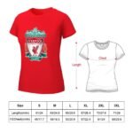 FC Liverpool Damen Kurzarm Rundhals T-Shirt Casual Sommer Tops