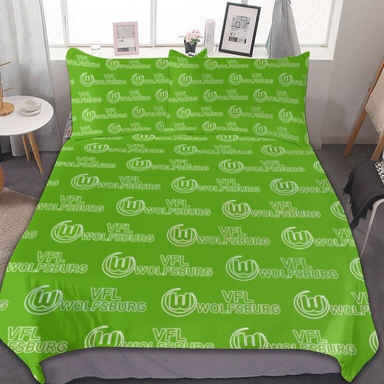 VfL Wolfsburg Bettwäscheset 3 Stück Kinder Erwachsene Steppdeckenbezug Steppdeckenbezug Multi Size Laken Set