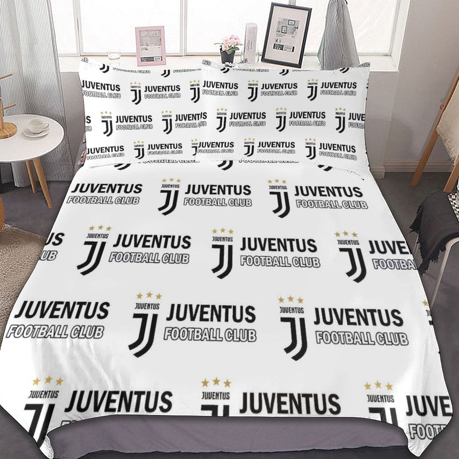 Juventus FC Bettwäscheset 3 Stück Kinder Erwachsene Steppdeckenbezug Steppdeckenbezug Multi Size Laken Set Juventus FC Bettwäscheset 3 Stück Kinder Erwachsene Steppdeckenbezug Steppdeckenbezug Multi Size Laken Set