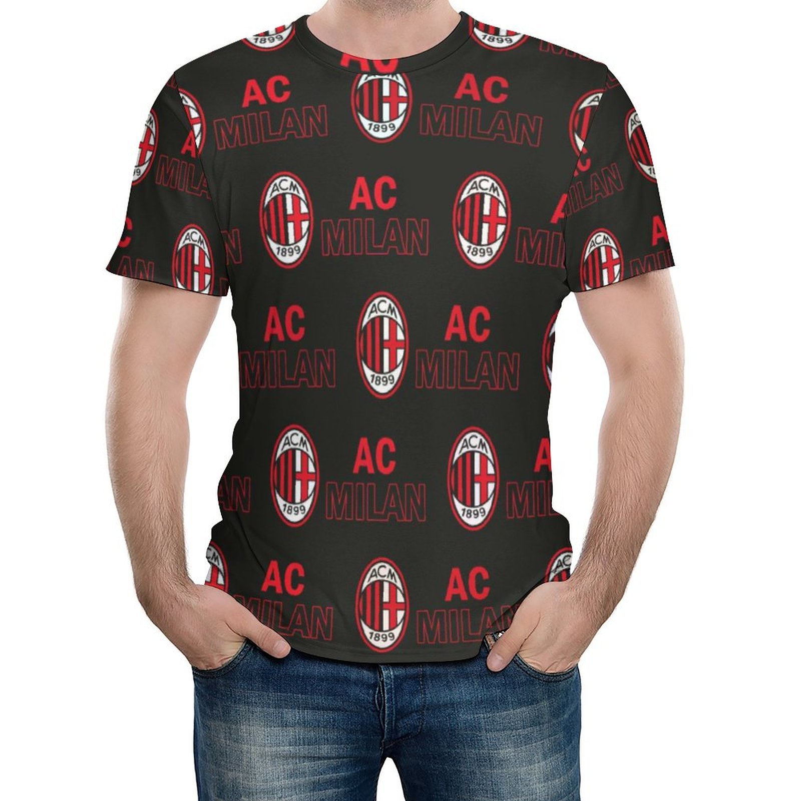 AC Mailand Unisex 3D Vollständig Druck Kurzarm T-Shirts Beiläufige Tee Tops AC Mailand Unisex 3D Vollständig Druck Kurzarm T-Shirts Beiläufige Tee Tops