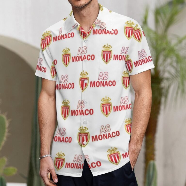AS Monaco Kurzärmelige Herrenhemden, Passform Sommer Kurzarm Casual Button-Down Hemden