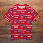 FC Heidenheim 3D Vollständig Druck Kurzarm T-Shirts Beiläufige Tee Tops