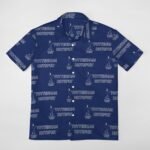 Tottenham Hotspur Kurzärmelige Herrenhemden, Passform Sommer Kurzarm Casual Button-Down Hemden