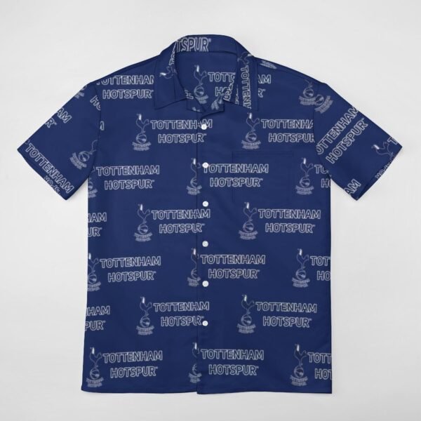 Tottenham Hotspur Kurzärmelige Herrenhemden, Passform Sommer Kurzarm Casual Button-Down Hemden