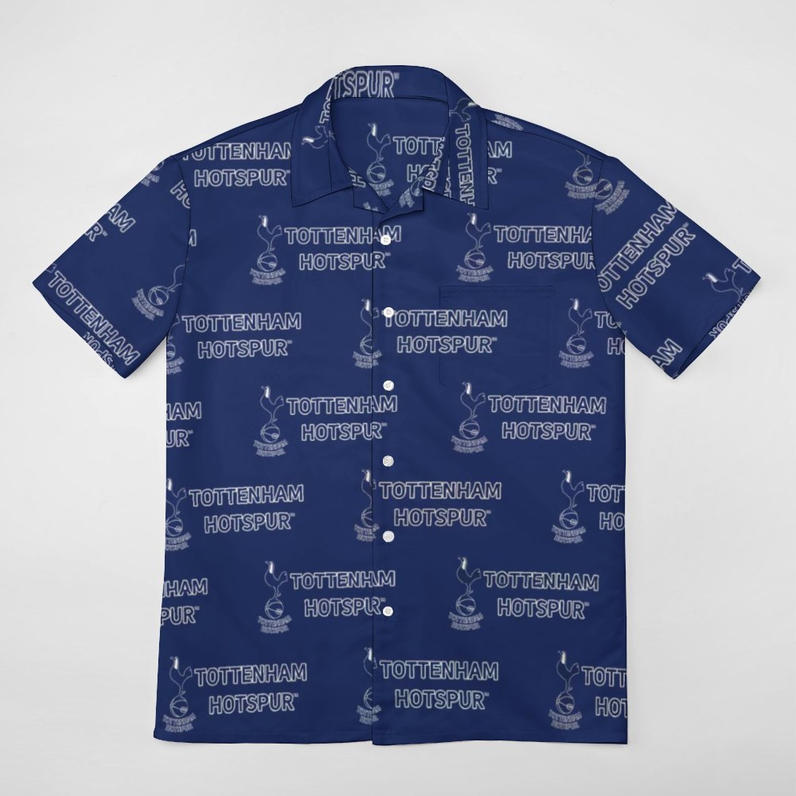 Tottenham Hotspur Kurzärmelige Herrenhemden, Passform Sommer Kurzarm Casual Button-Down Hemden Tottenham Hotspur Kurzärmelige Herrenhemden, Passform Sommer Kurzarm Casual Button-Down Hemden