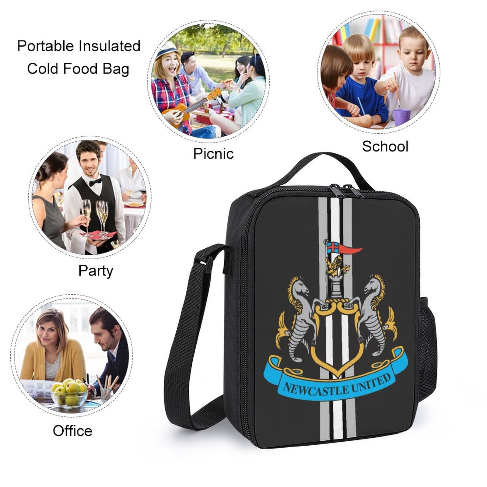 Newcastle United Student Schulranzen Lunchbag Stifttasche Kombination Newcastle United Student Schulranzen Lunchbag Stifttasche Kombination