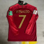 Portugal Cristiano Ronaldo 7 Langarm Retro Home Trikot WM 2018