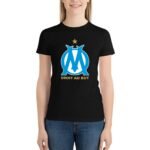 Olympique De Marseille Damen Kurzarm Rundhals T-Shirt Casual Sommer Tops