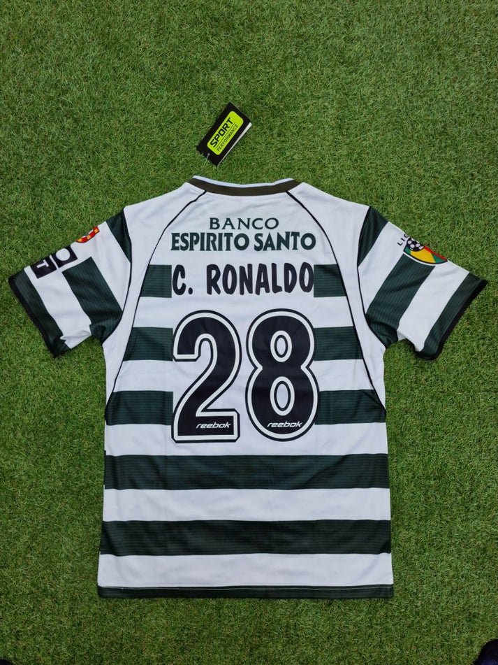 Sporting Lissabon CP Cristiano Ronaldo 28 Retro Home Trikot 2001-2003