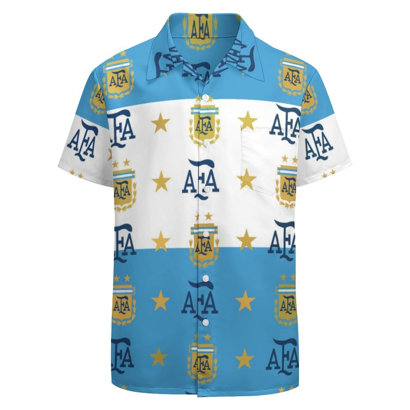 Argentinien Kurzärmelige Herrenhemden, Passform Sommer Kurzarm Casual Button-Down Hemden Argentinien Kurzärmelige Herrenhemden, Passform Sommer Kurzarm Casual Button-Down Hemden