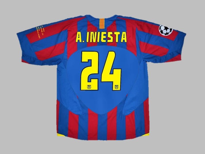 FC Barcelona Andreas Iniesta 24 Home Retro Trikot 2005-2006