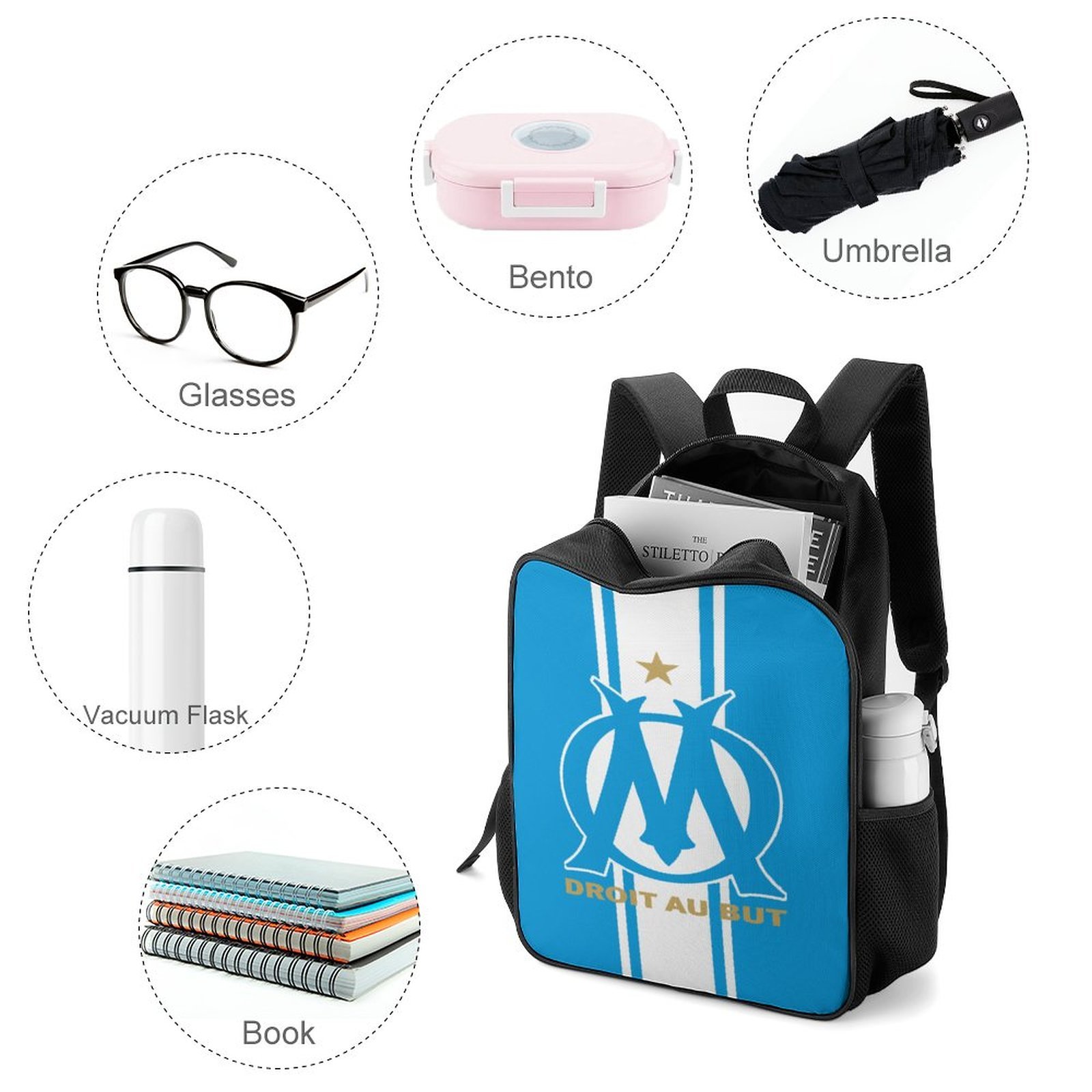 Olympique de Marseille Kinderschultaschen Rucksäcke Für Jungen Und Mädchen Olympique de Marseille Kinderschultaschen Rucksäcke Für Jungen Und Mädchen