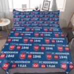 FC Heidenheim Bettwäscheset 3 Stück Kinder Erwachsene Steppdeckenbezug Steppdeckenbezug Multi Size Laken Set