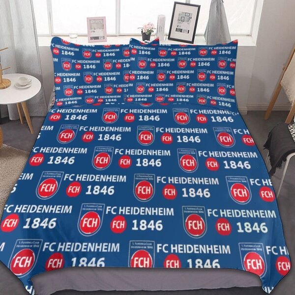 FC Heidenheim Bettwäscheset 3 Stück Kinder Erwachsene Steppdeckenbezug Steppdeckenbezug Multi Size Laken Set