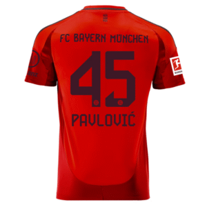 FC Bayern München Aleksandar Pavlović 45 Home Trikot 2024-2025