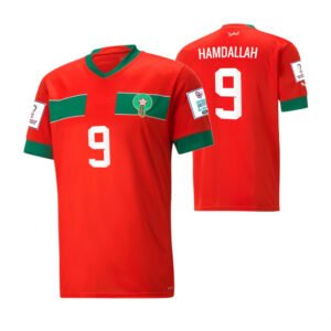Marokko Abderrazak Hamdallah 9 Home Trikot WM 2022