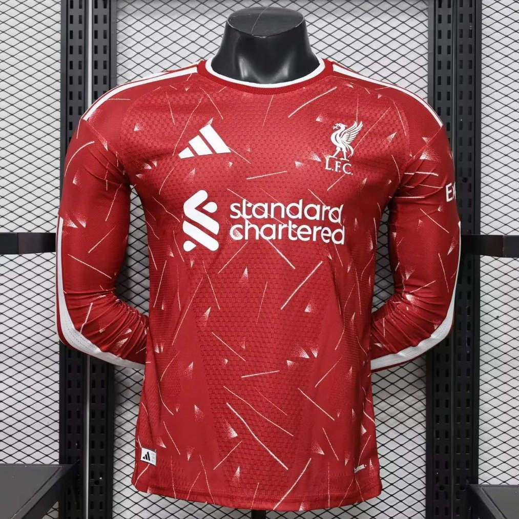 26_27 Liverpool Home Long Sleeve Player Version Soccer Jersey 1